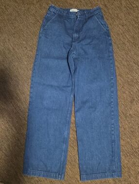 Abercrombie & Fitch Womens Blue Relaxed Straight Jeans